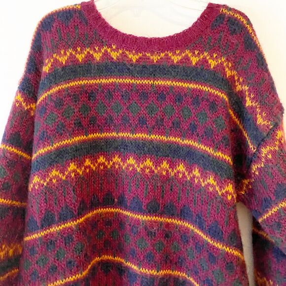 Paul Harris Design Mohair Blend Sweater Small Fushia Purple Boho Festival - Picture 3 of 5